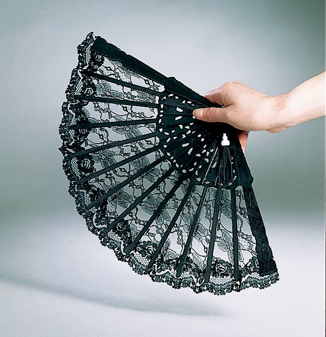 Spitzenfcher, ca. 23 cm, schwarz