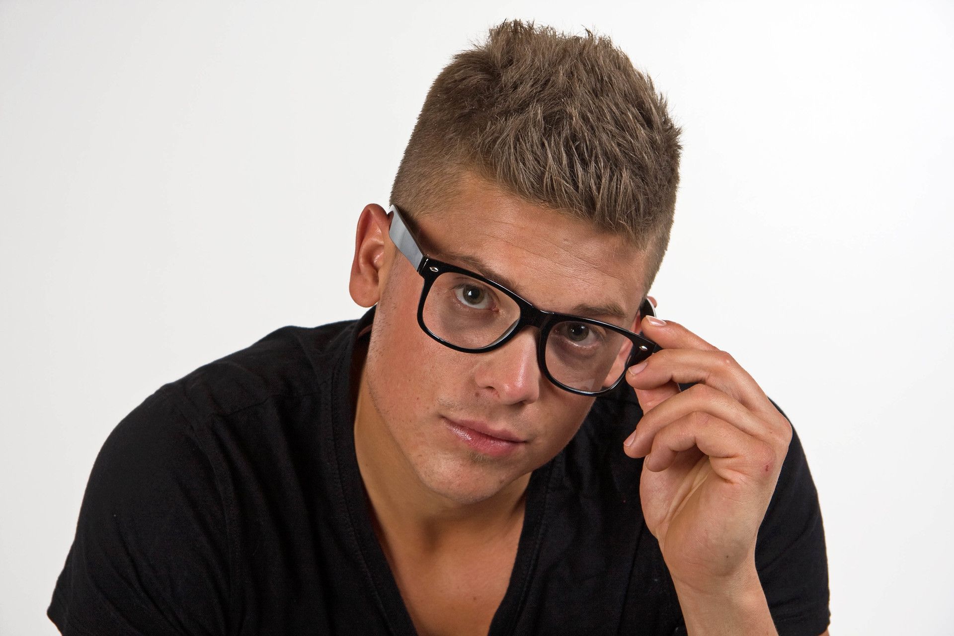 schwarze Brille mit Glsern