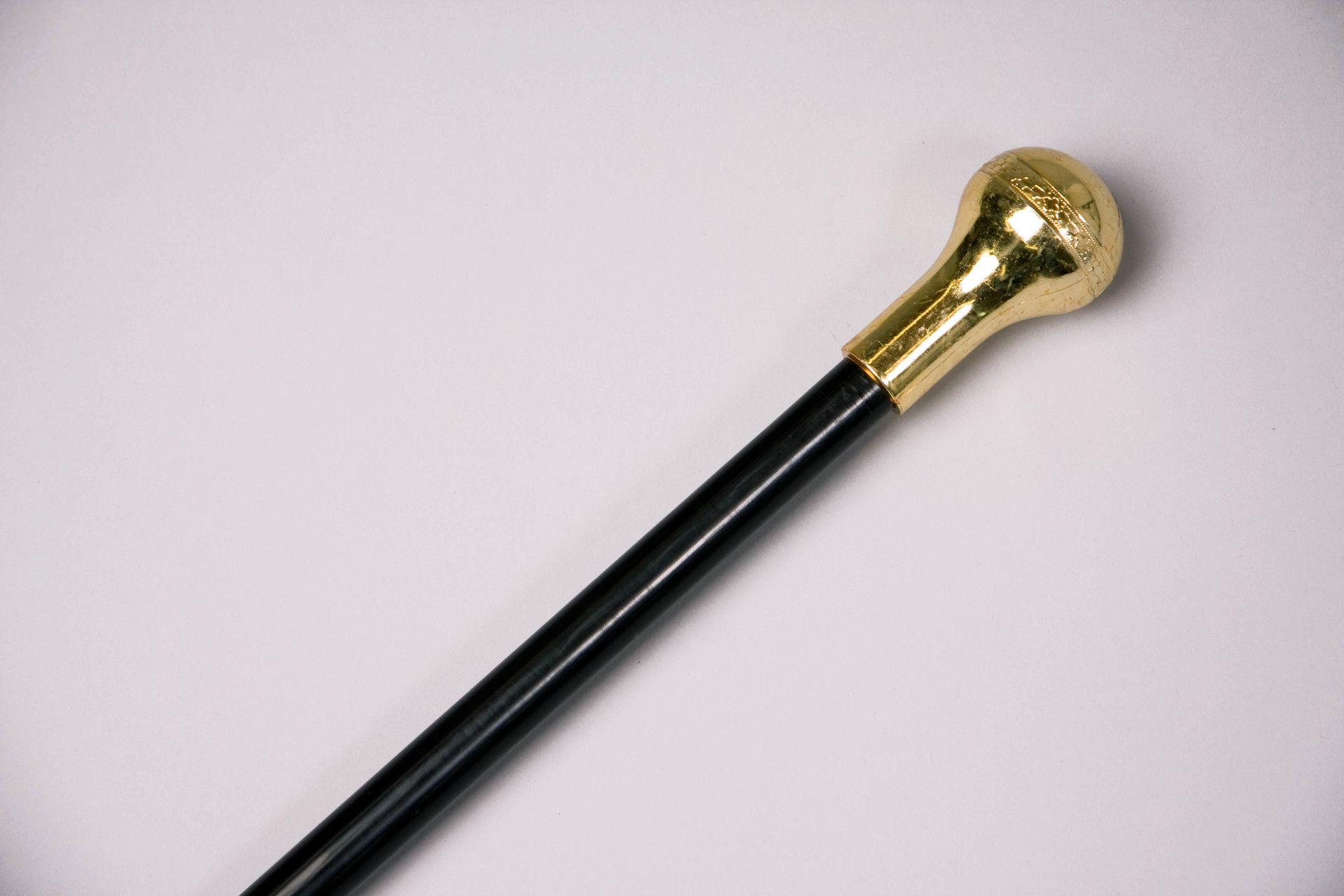 Gehstock, goldener Knauf, ca.100 cm