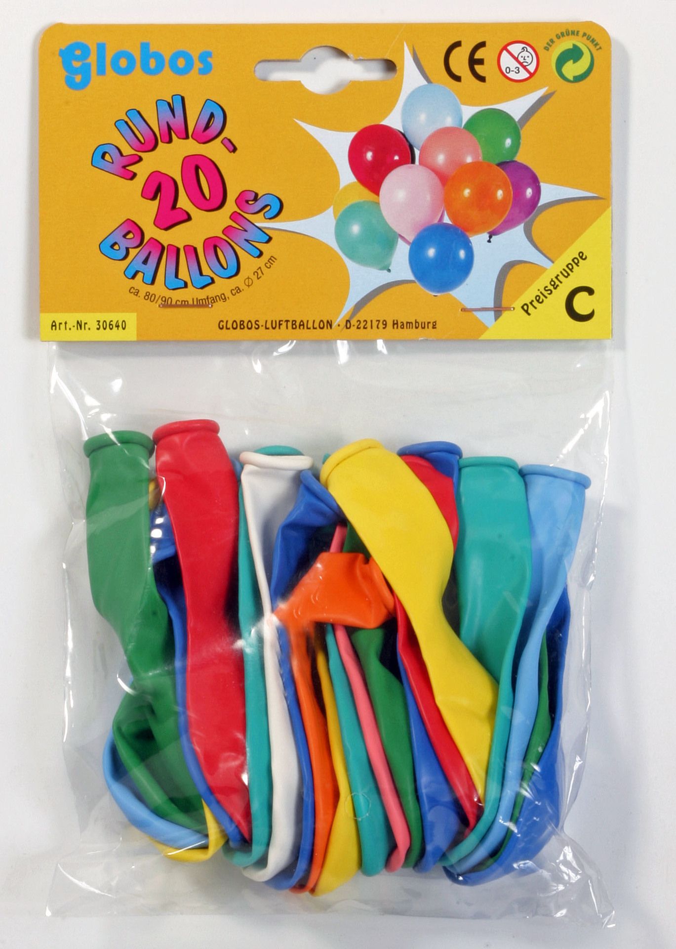 20 sortierten Rundballons