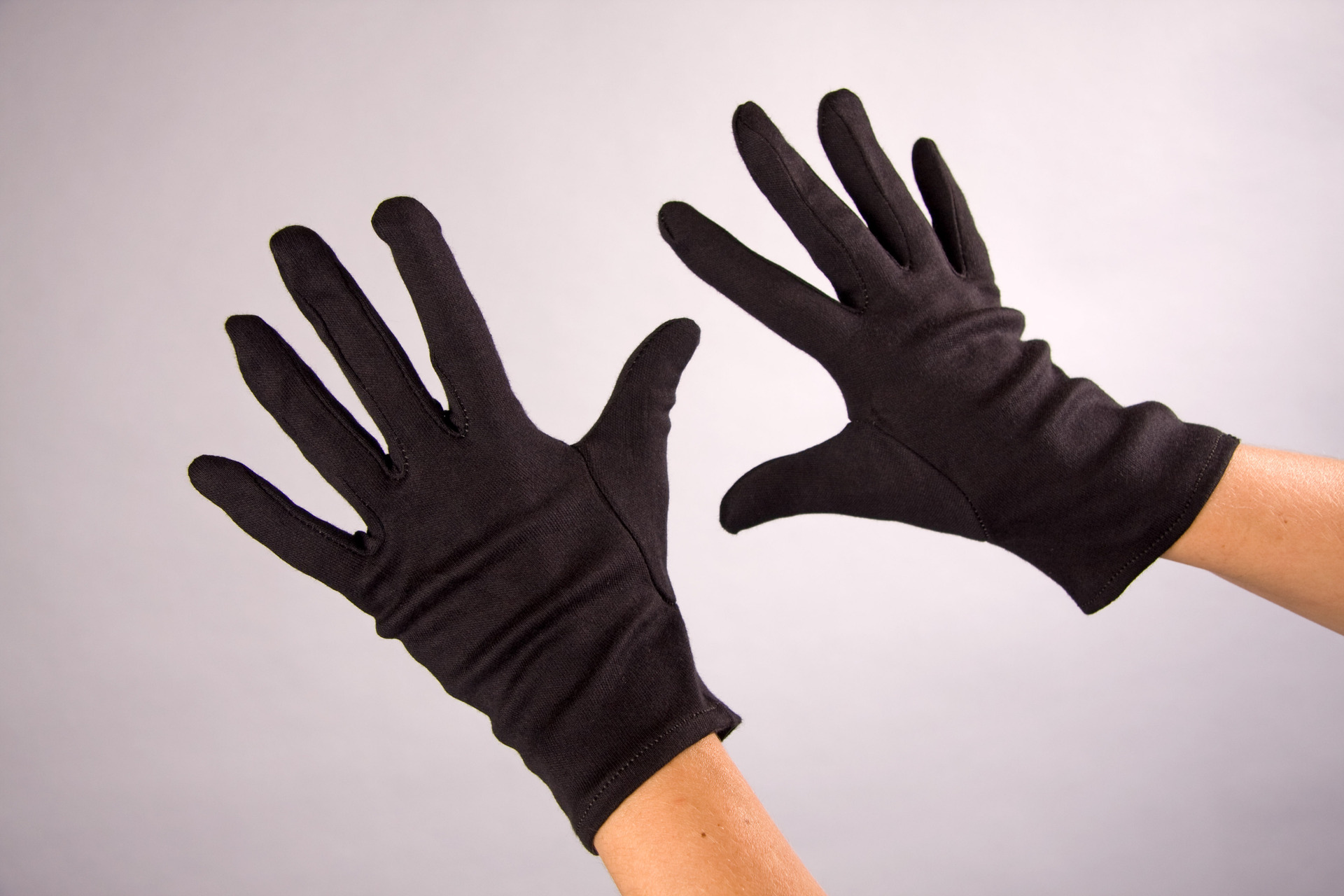 Baumwoll-Damenhandschuhe, schwarz