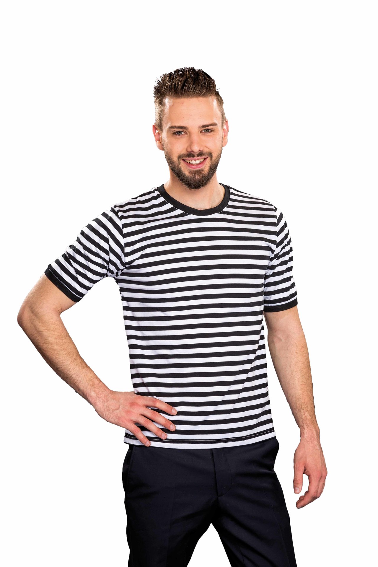 Ringelpulli Kurzarm schwarz/wei