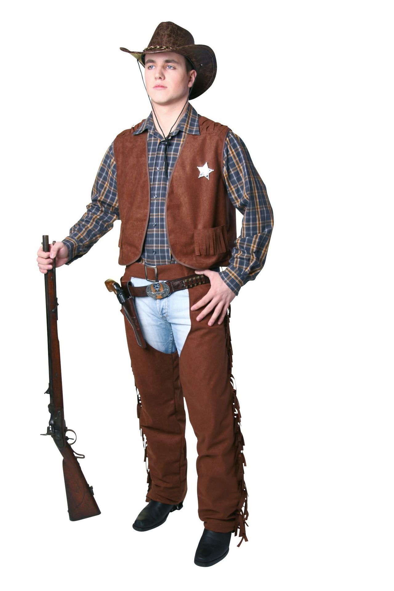 Cowboy-Weste, braun, Herrengre