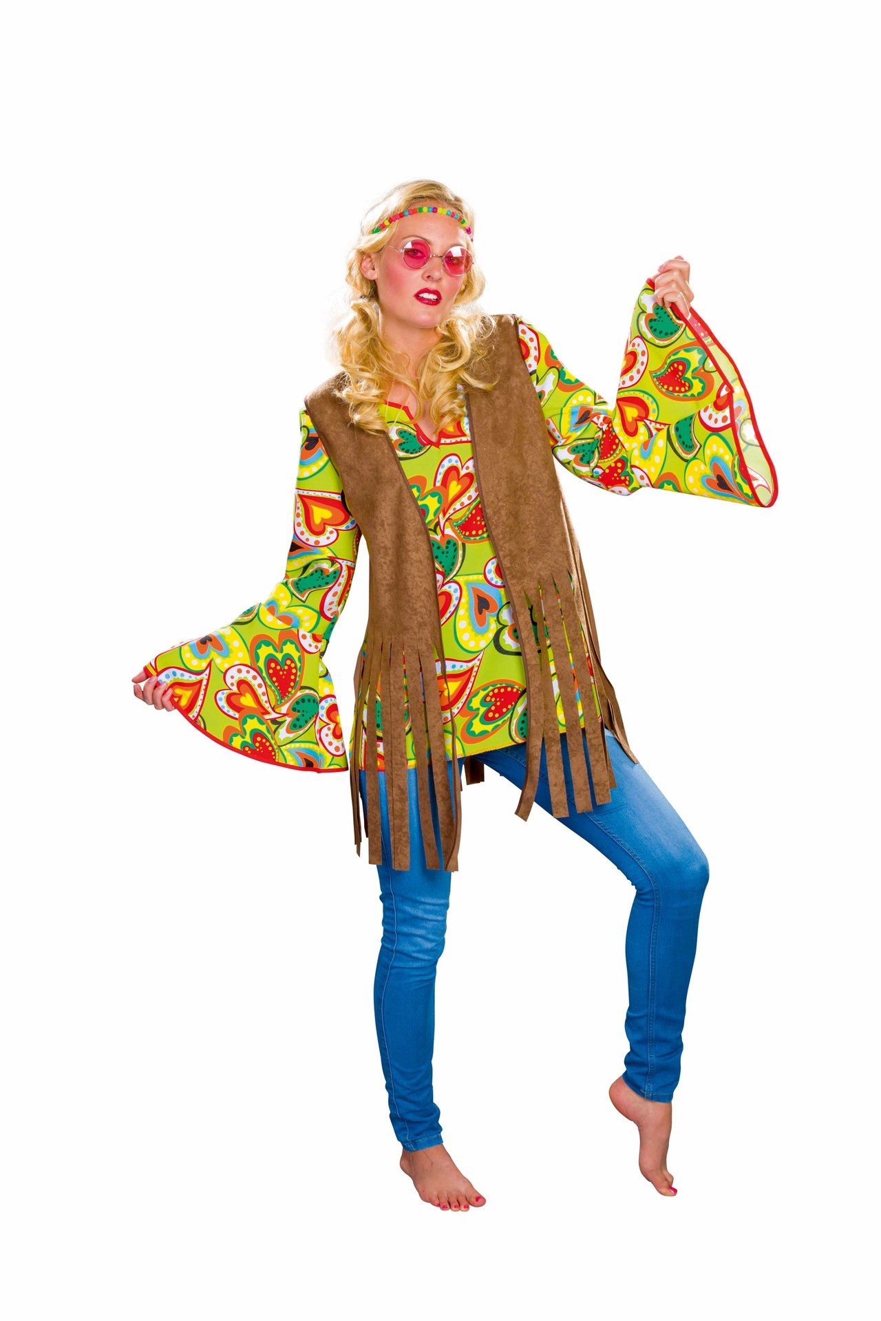 Hippie-Fransenweste fr Damen, braun