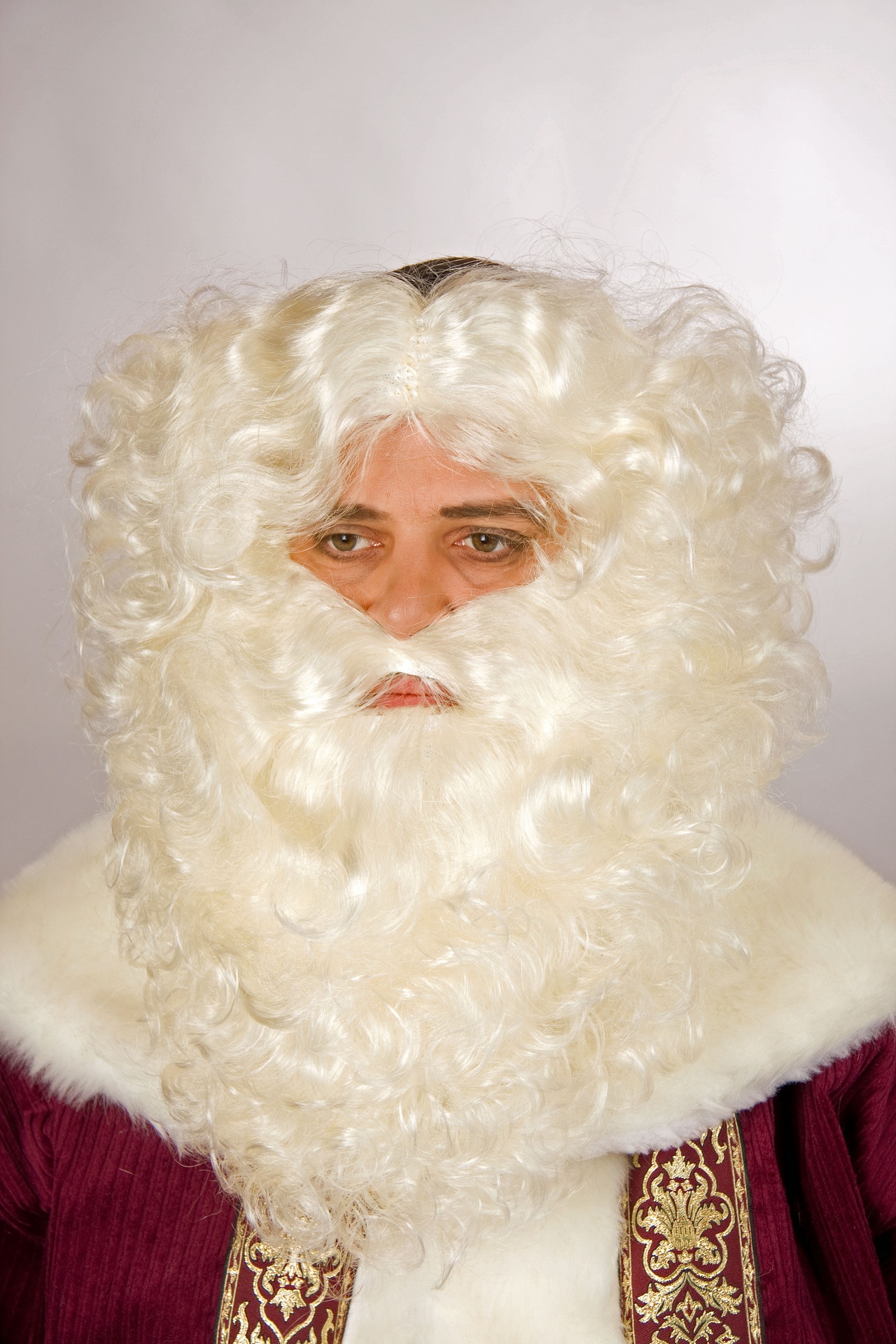 Set: Nikolausbartr und -stirnband, weiblond