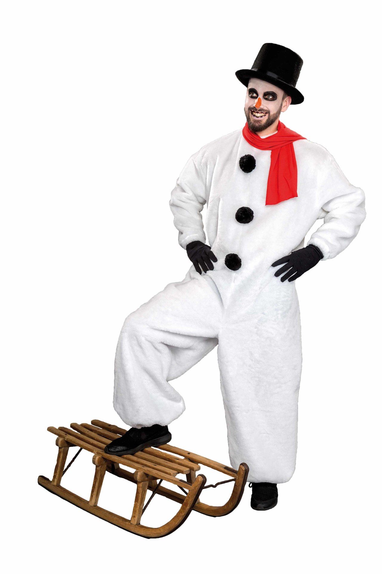 Schneemann: Overall und Schal