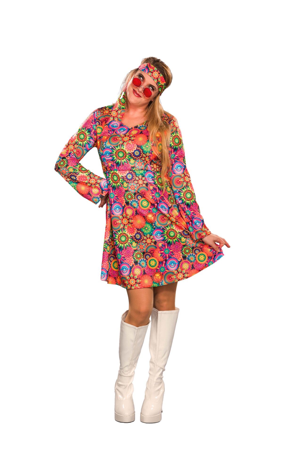 Hippie-Kleid mit Stirnband