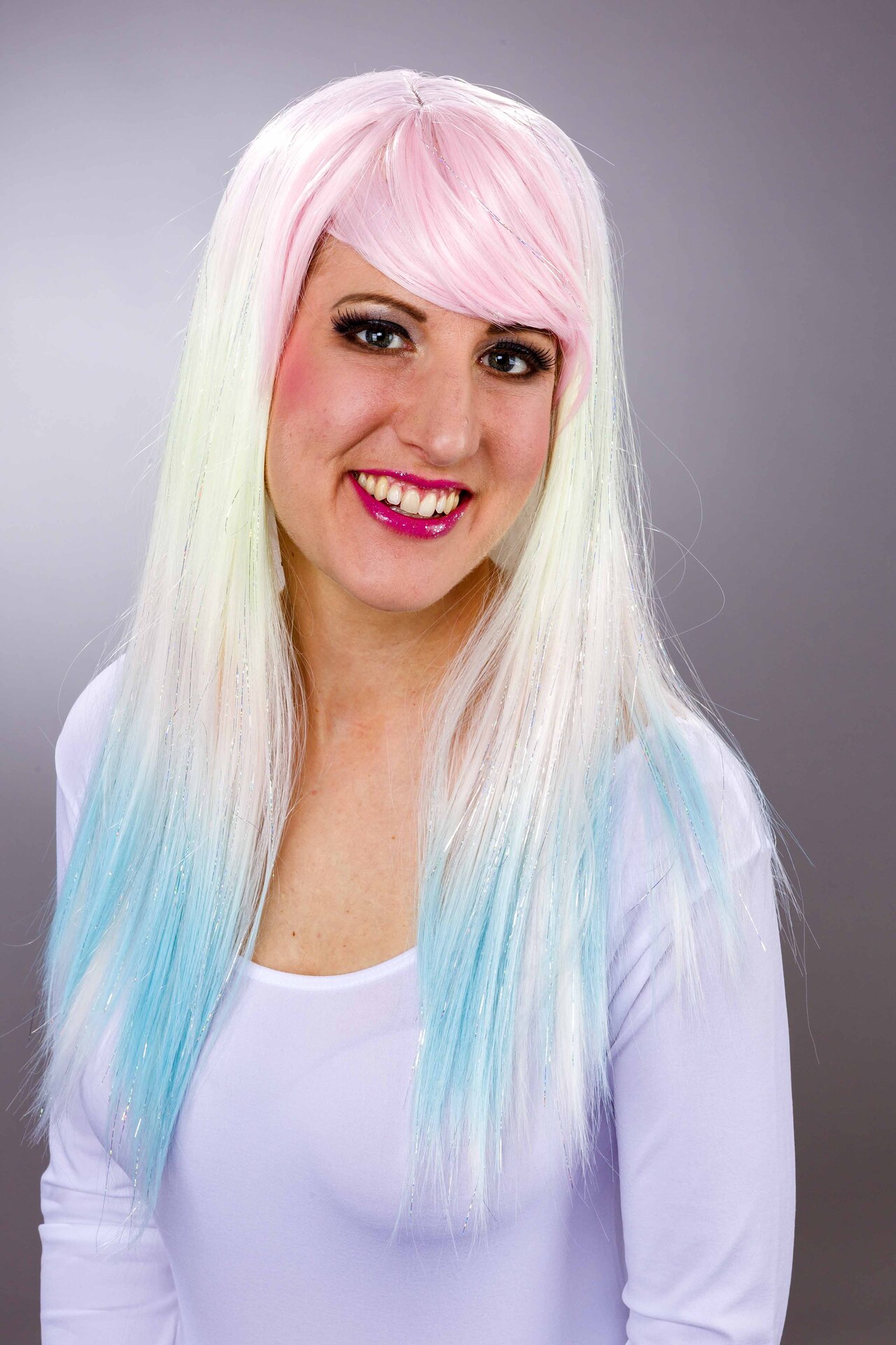 Percke pastell m. Farbverlauf+Glitterfden