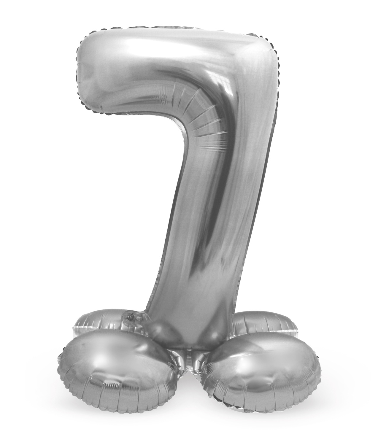Folienballon m. Sockel Zahl 7 silber, ca. 72 cm