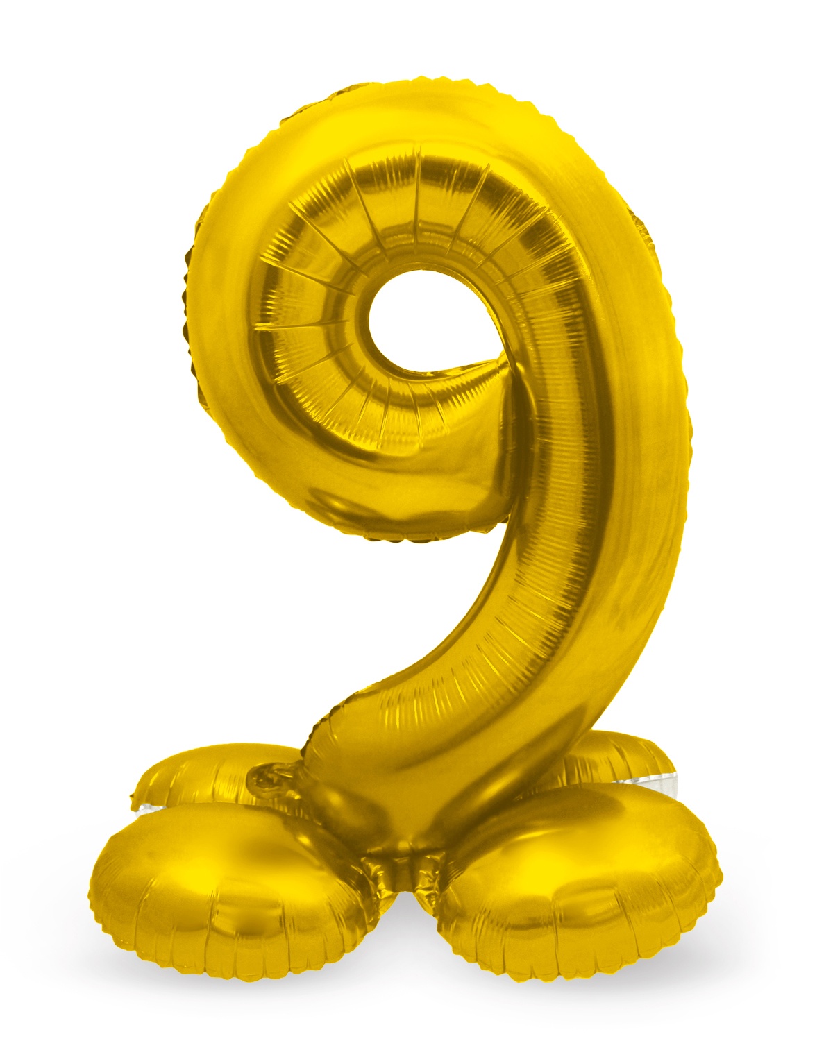 Folienballon mit Sockel Zahl 9 gold, ca. 72 cm