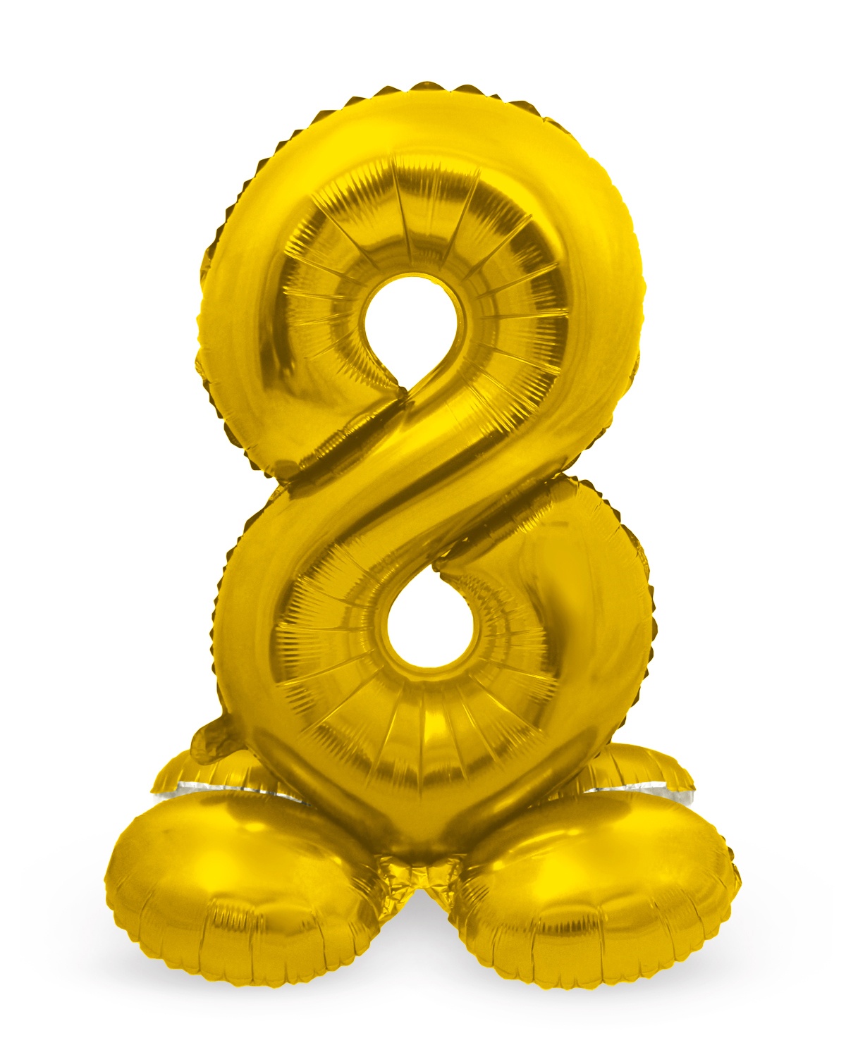 Folienballon mit Sockel Zahl 8 gold, ca. 72 cm