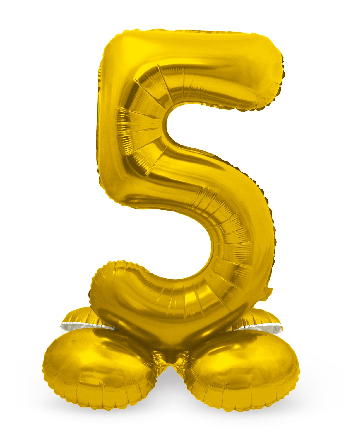 Folienballon mit Sockel Zahl 5 gold, ca. 72 cm
