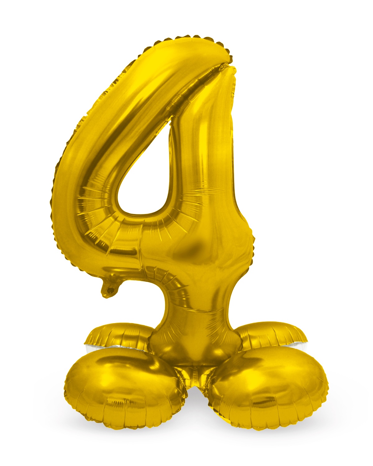 Folienballon mit Sockel Zahl 4 gold, ca. 72 cm