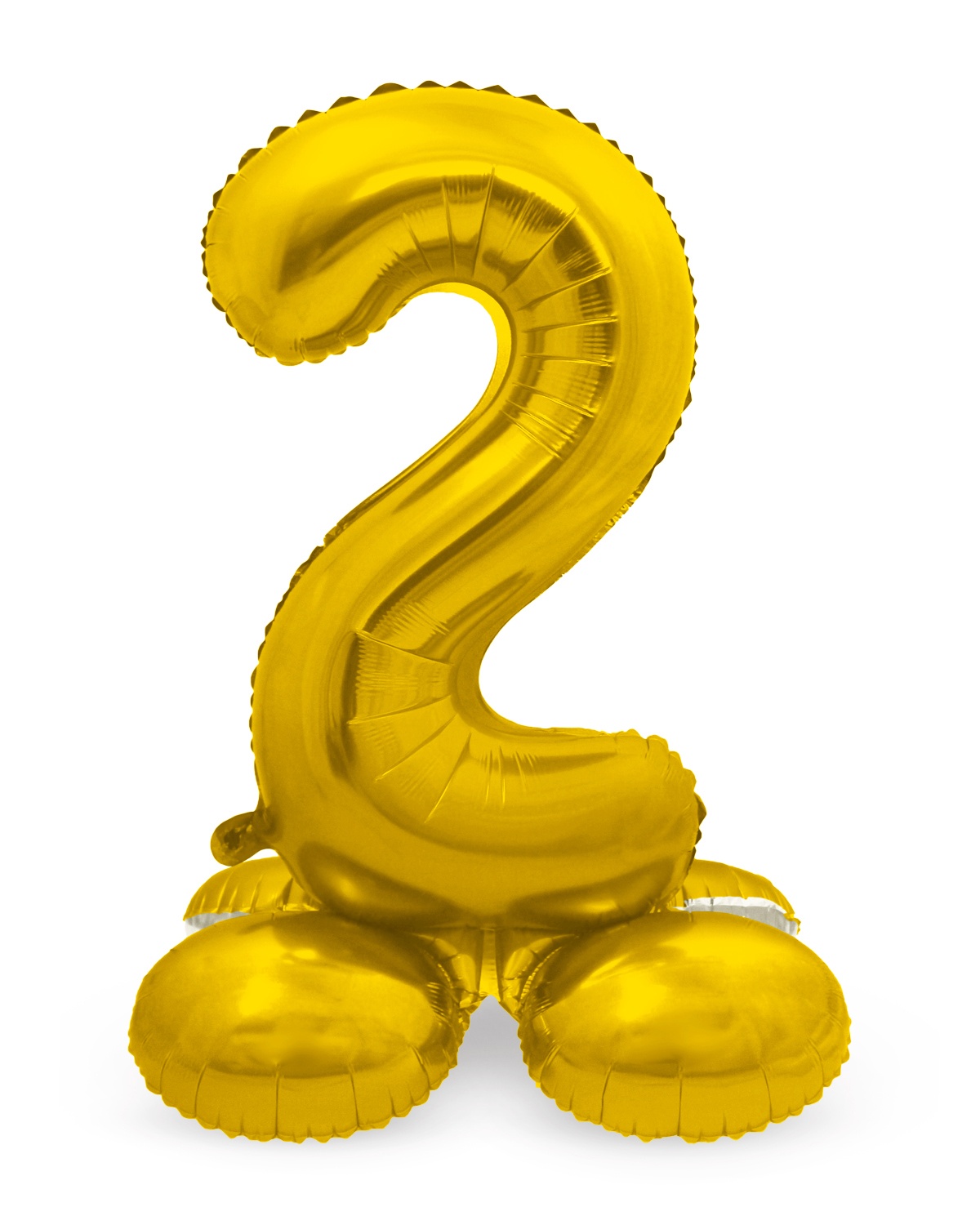 Folienballon mit Sockel Zahl 2 gold, ca. 72 cm