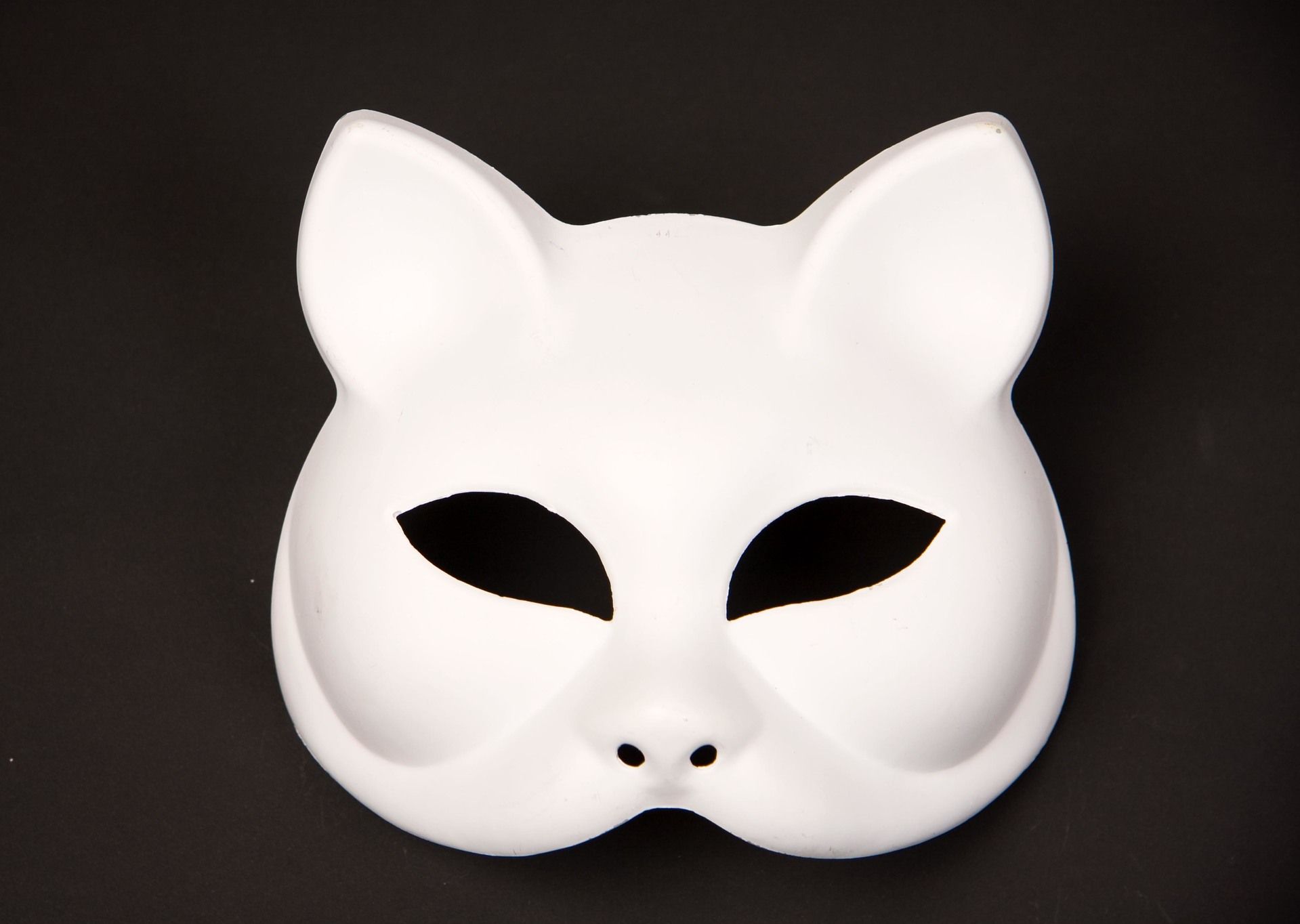 Katzen-Halbmaske wei, bemalbar