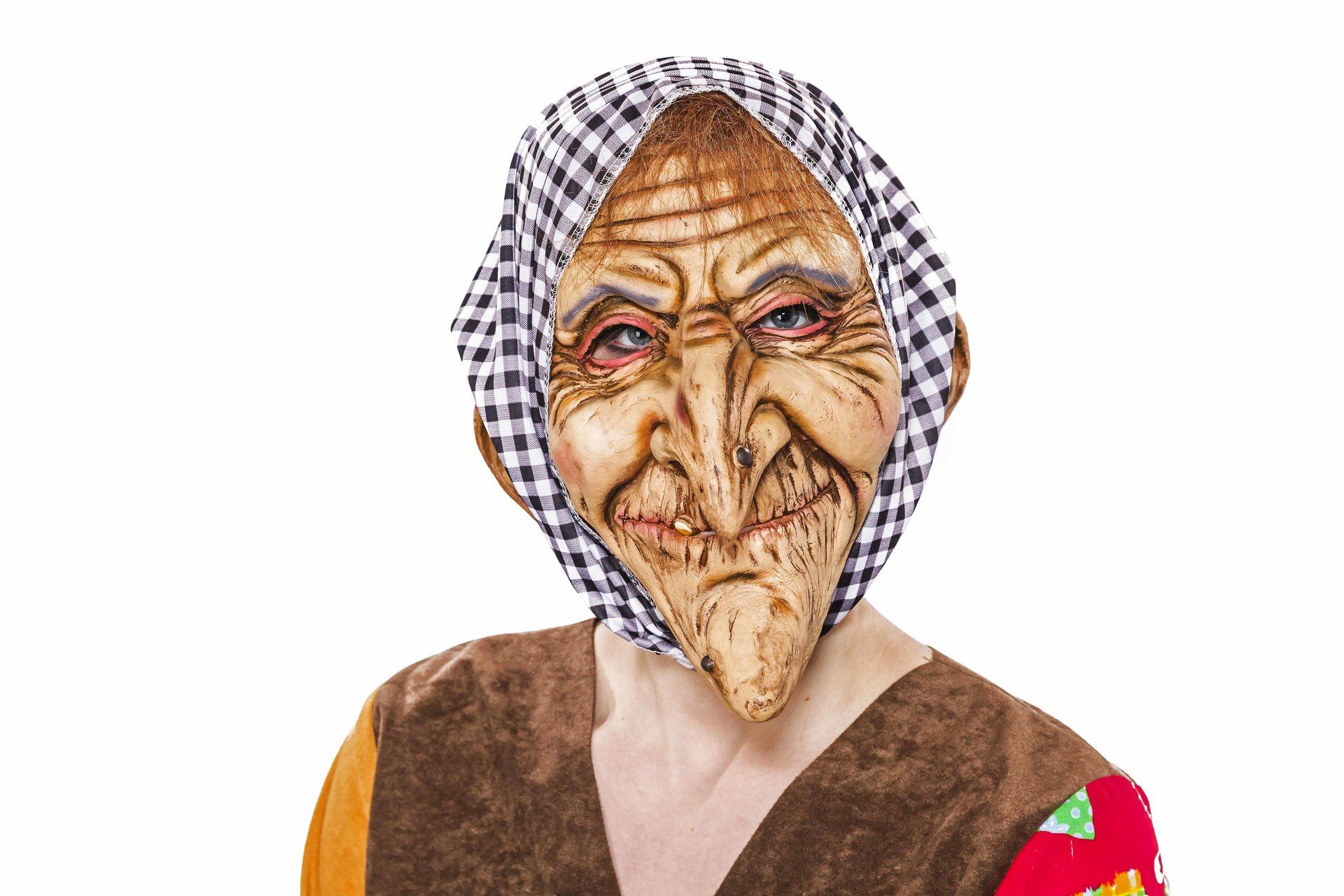 Maske Hexe mit Kopftuch