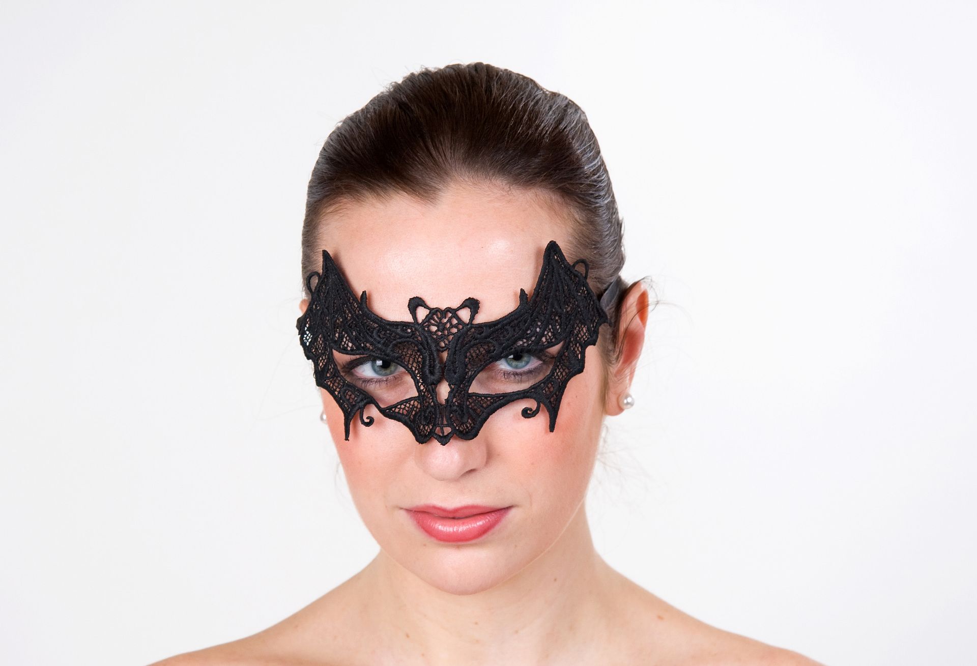 Augenmaske "Fledermaus", schwarze Spitze