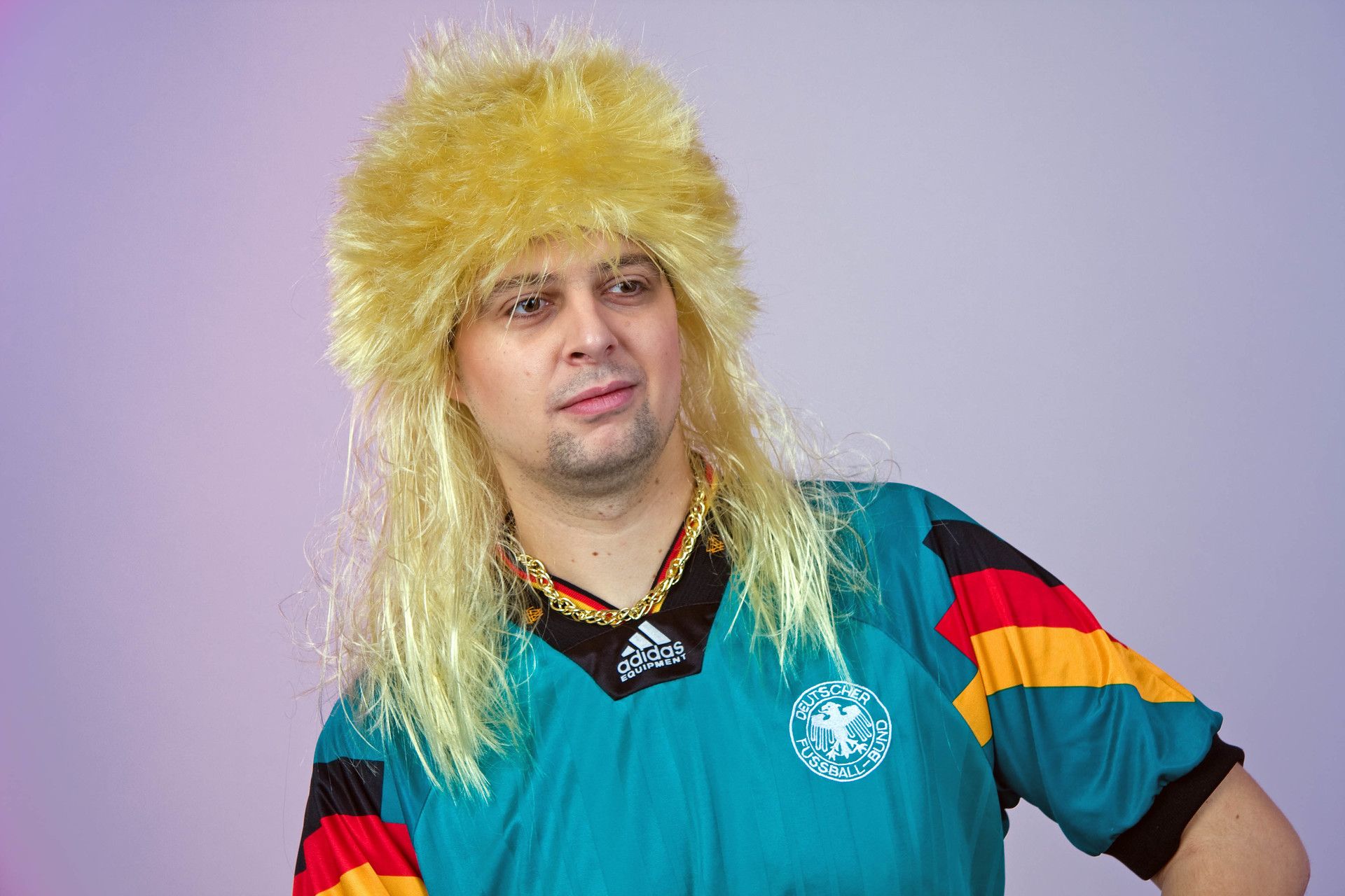 Herrenpercke Vokuhila, blond