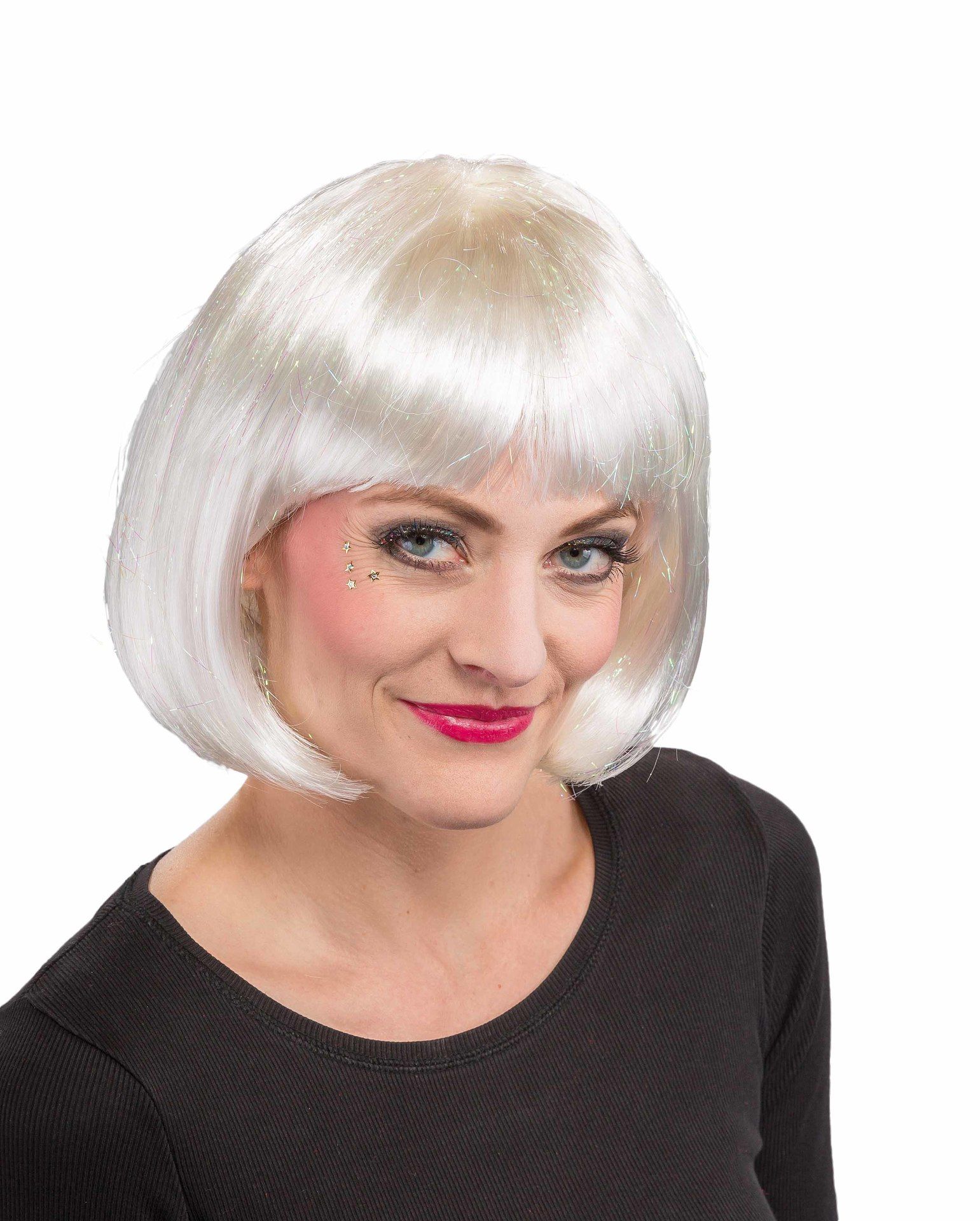 Lea: Pagenkopf wei mit Glitterfden