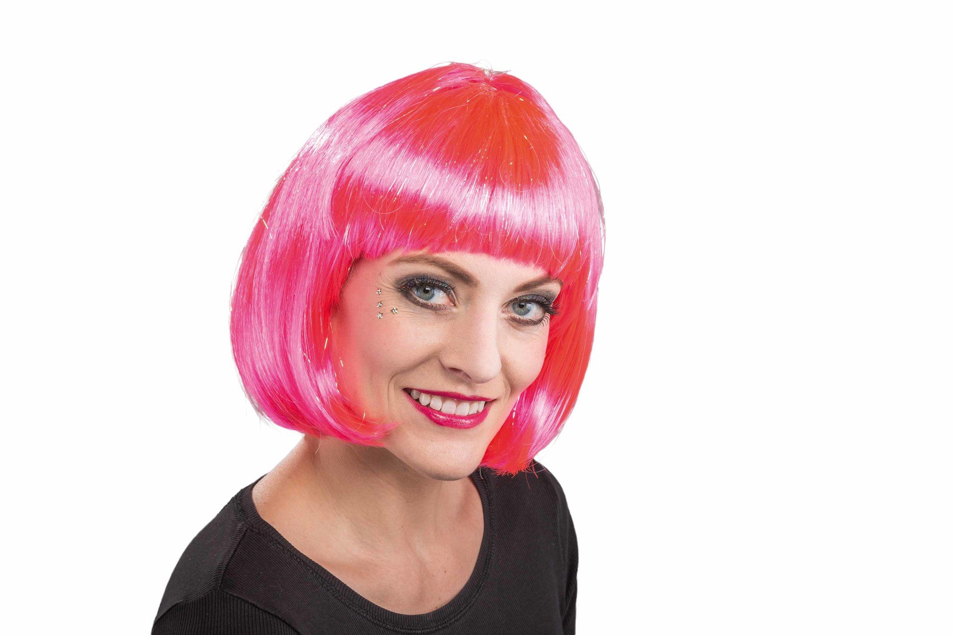 Lea: Pagenkopf pink mit Glitterfden