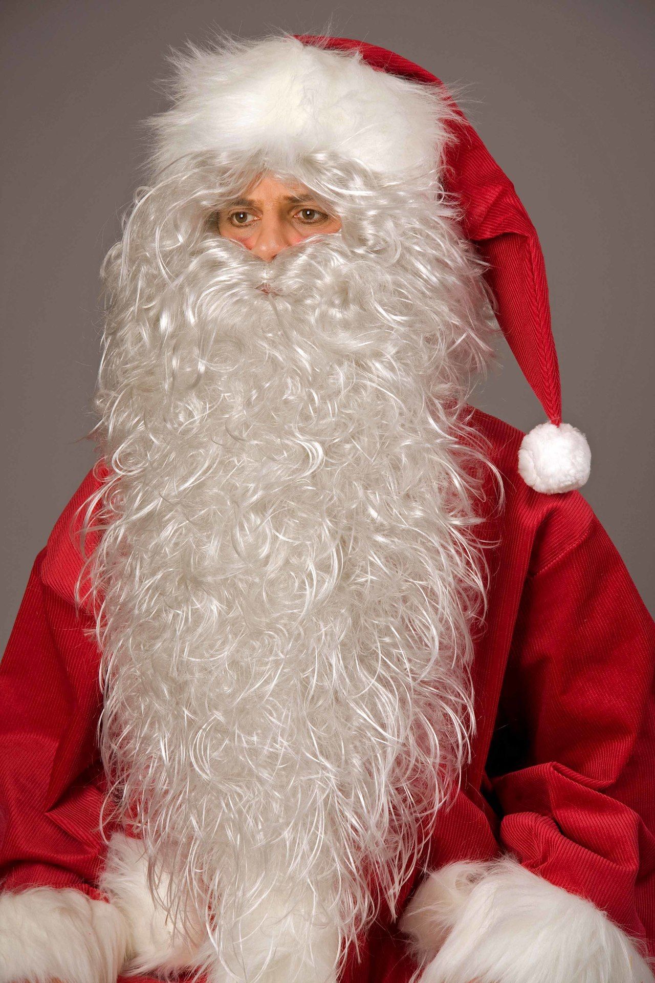 Nikolaus-Bart und -Stirnband, eisgrau