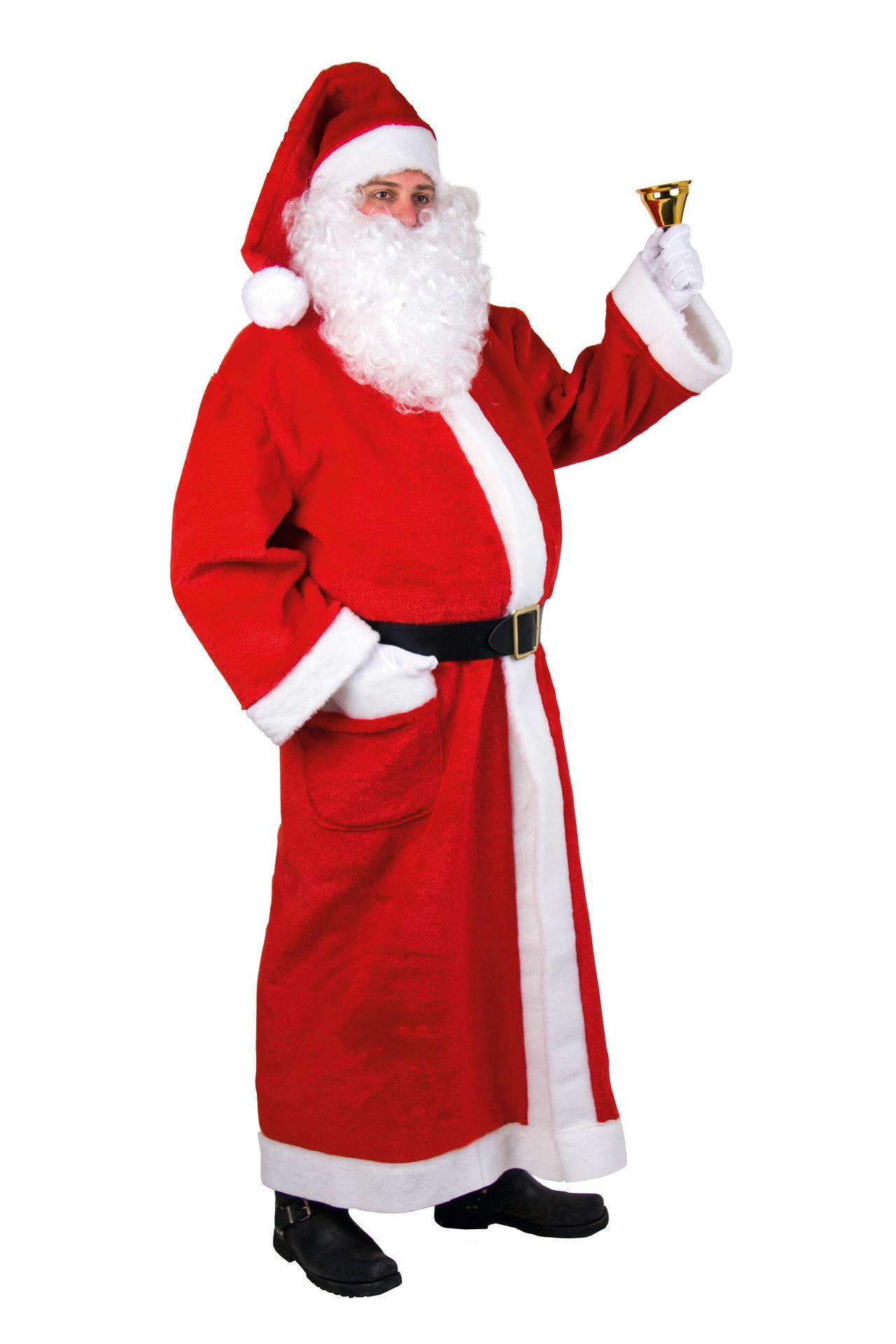 Nikolaus-Plschmantel lang, mit Mtze und Grtel