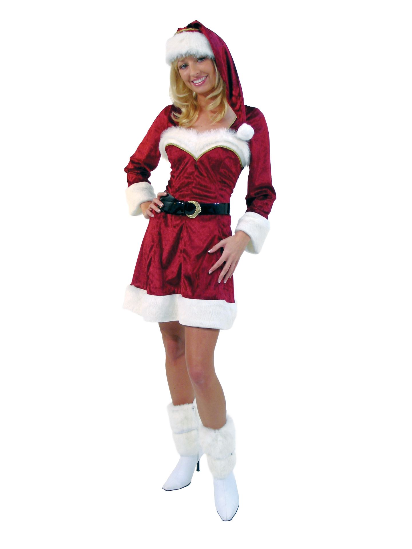 elegantes Weihnachtskleid und Mtze