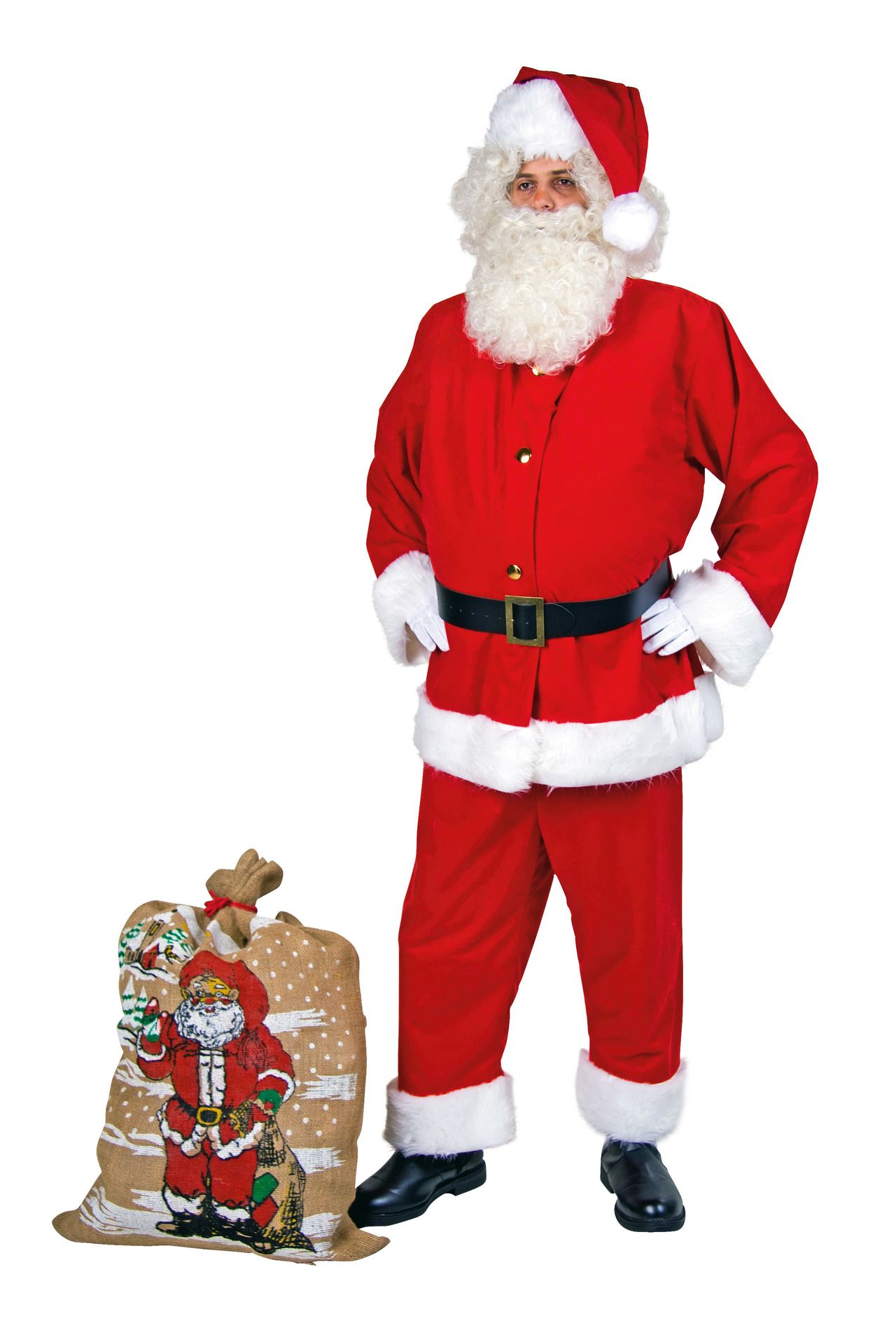 Nikolaus-Anzug in Waschvelours-Optik