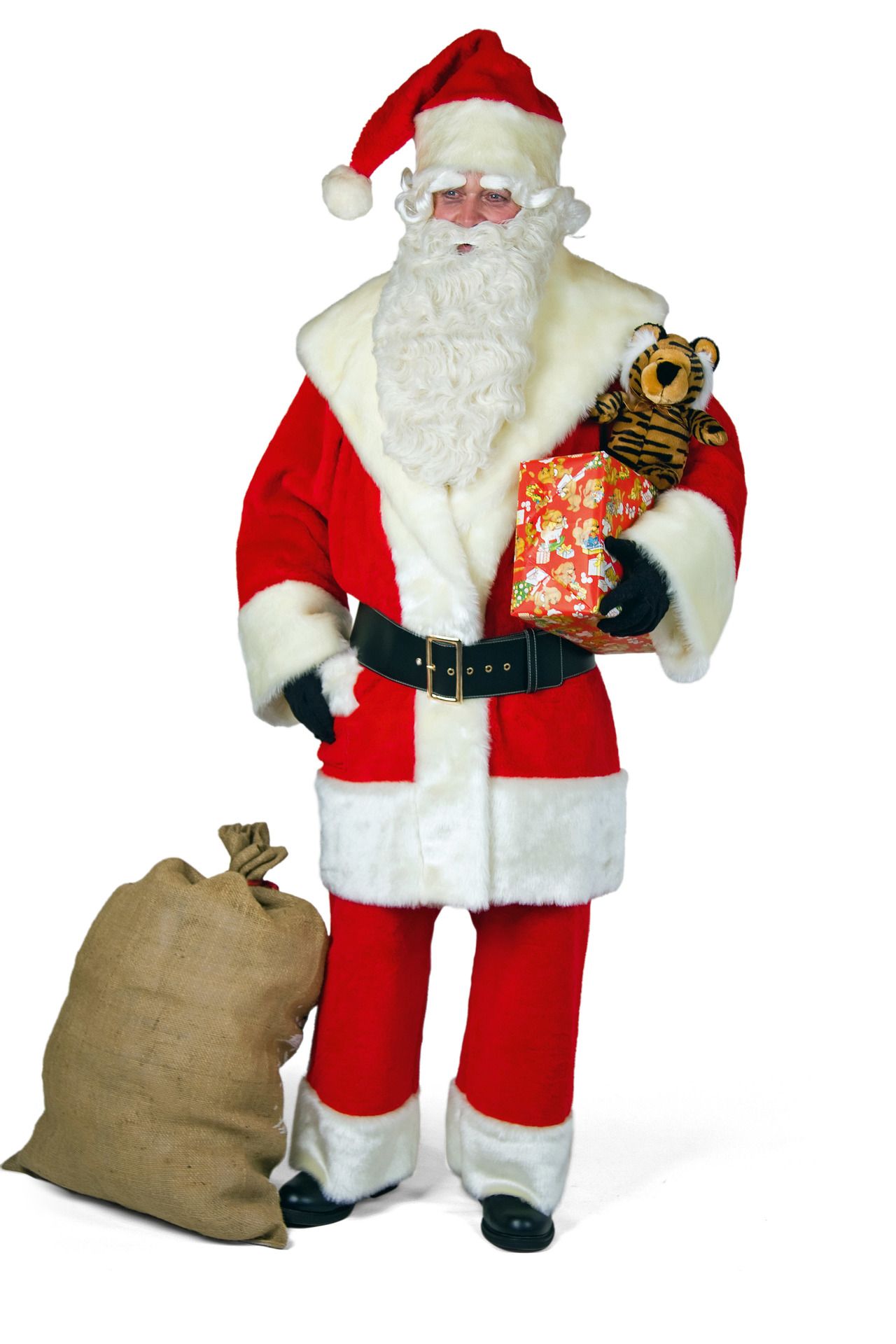 Weihnachtsmann-Anzug: Jacke, Hose, Mtze, Grtel