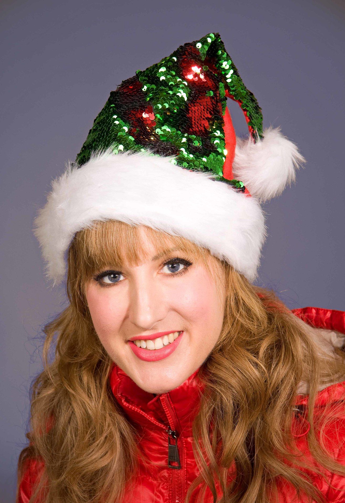 Weihnachtsmann-Mtze mit Wende-Pailletten