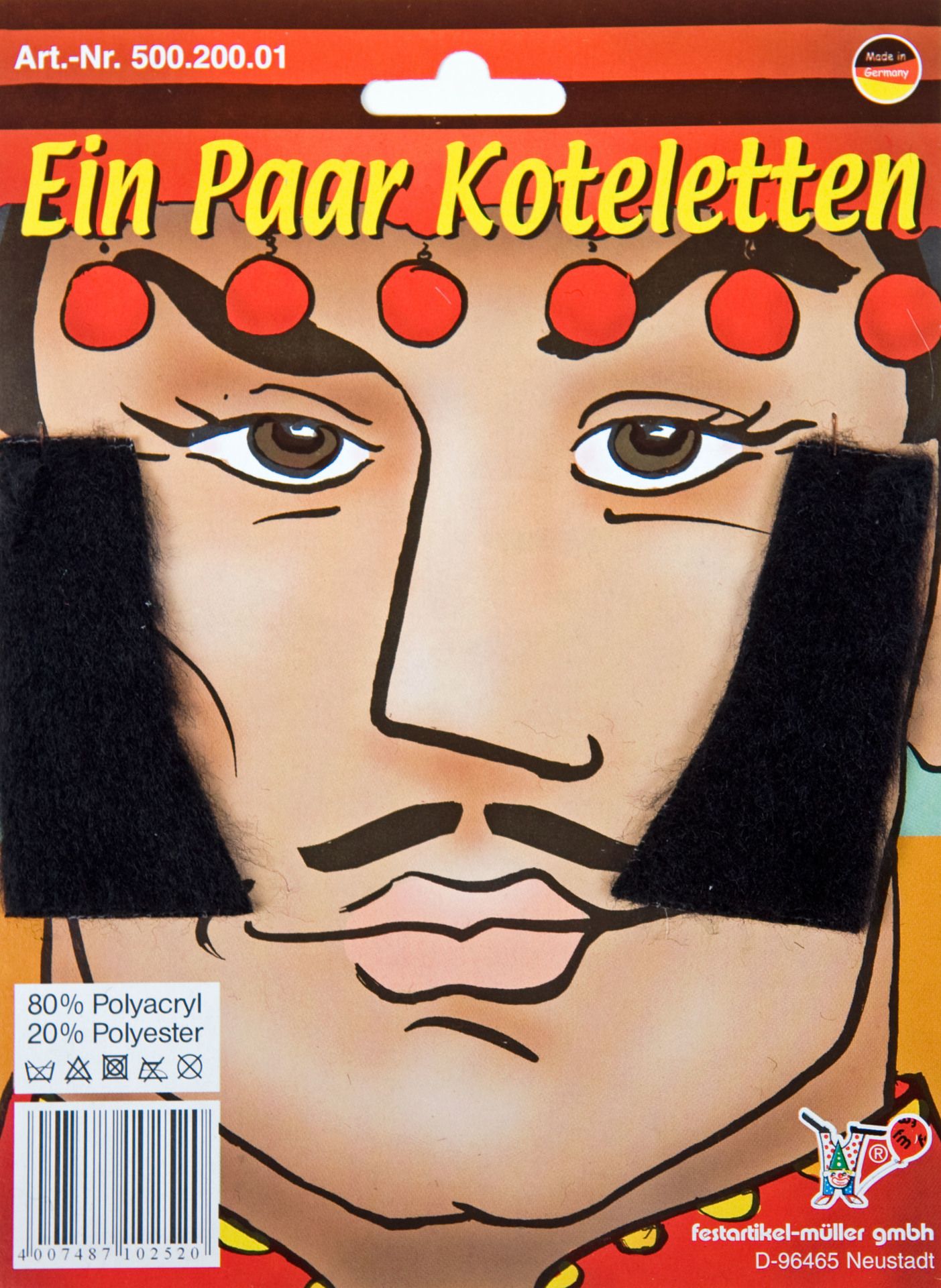 Paar Koteletten, schwarz