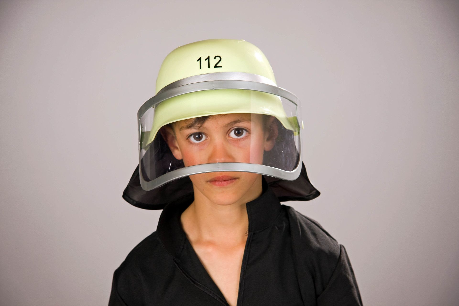 orig. deutscher Feuerwehrhelm m.Klappvisier