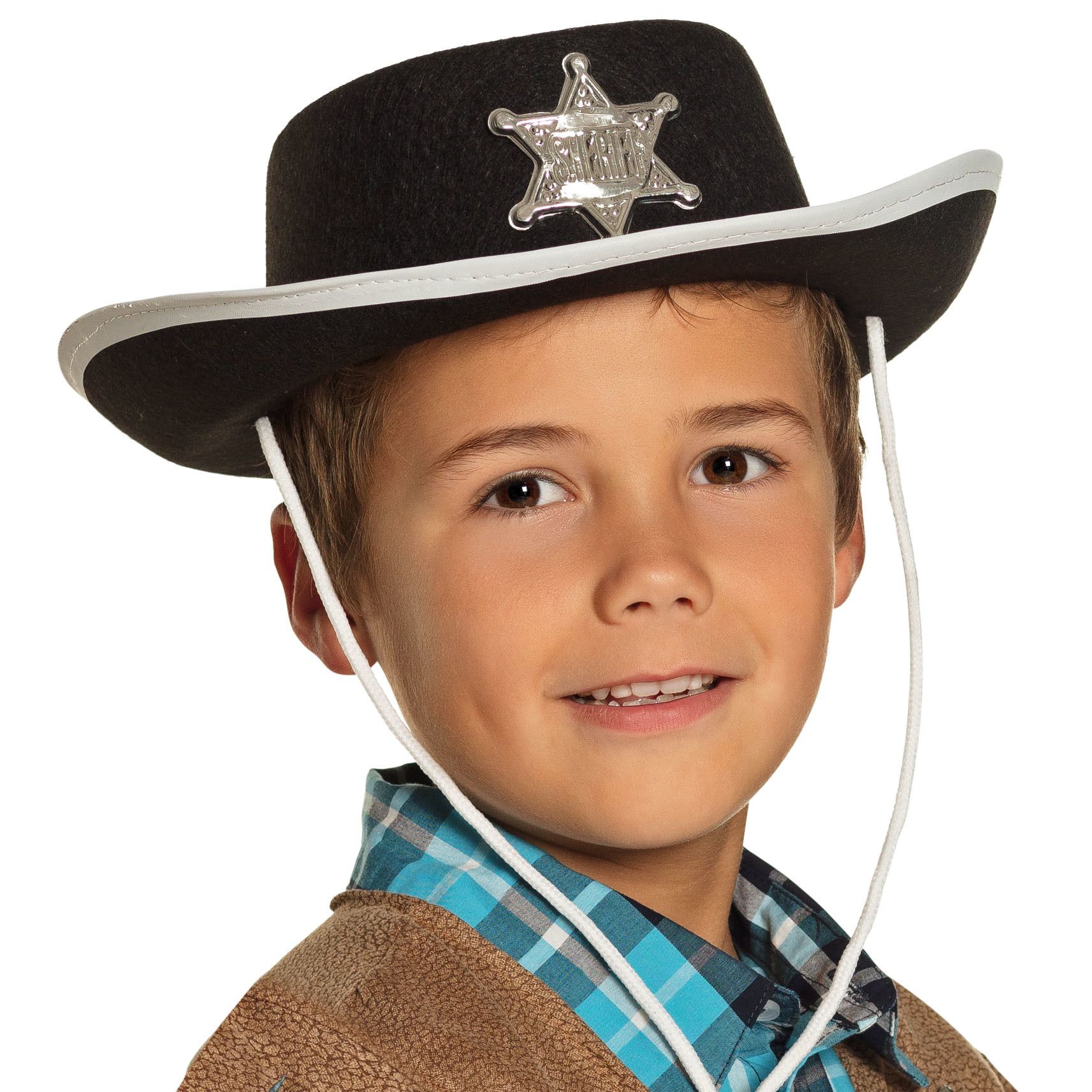 Kinder-Cowboyhut, schwarz, mit Stern