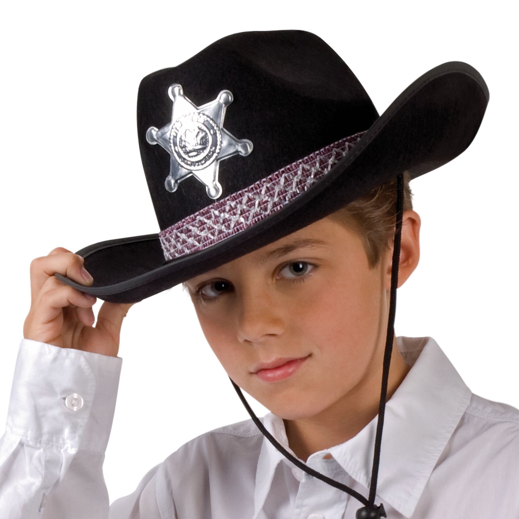 Kinder-Cowboyhut, schwarz, mit Stern