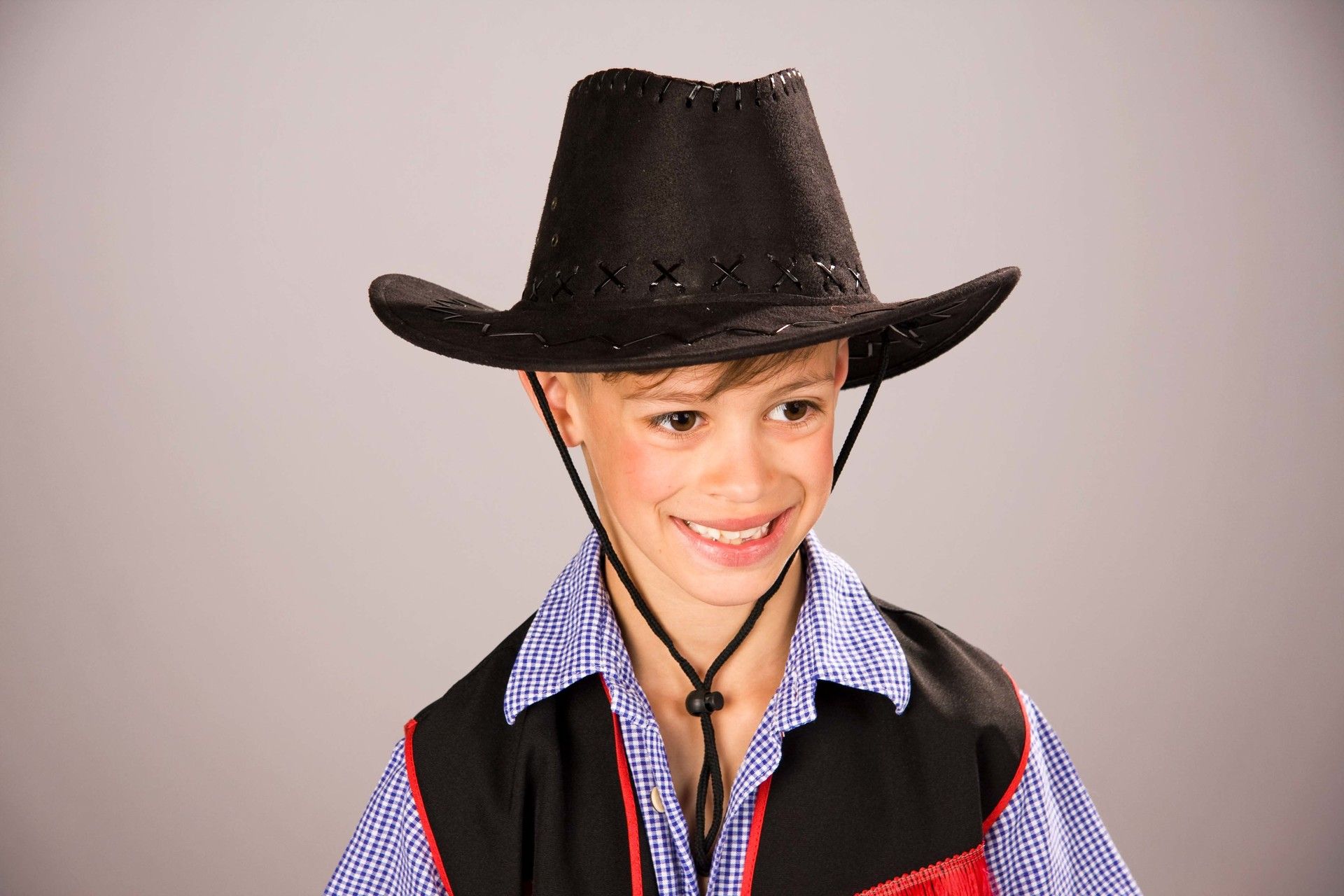 Kinder-Cowboyhut Kunstleder, schwarz