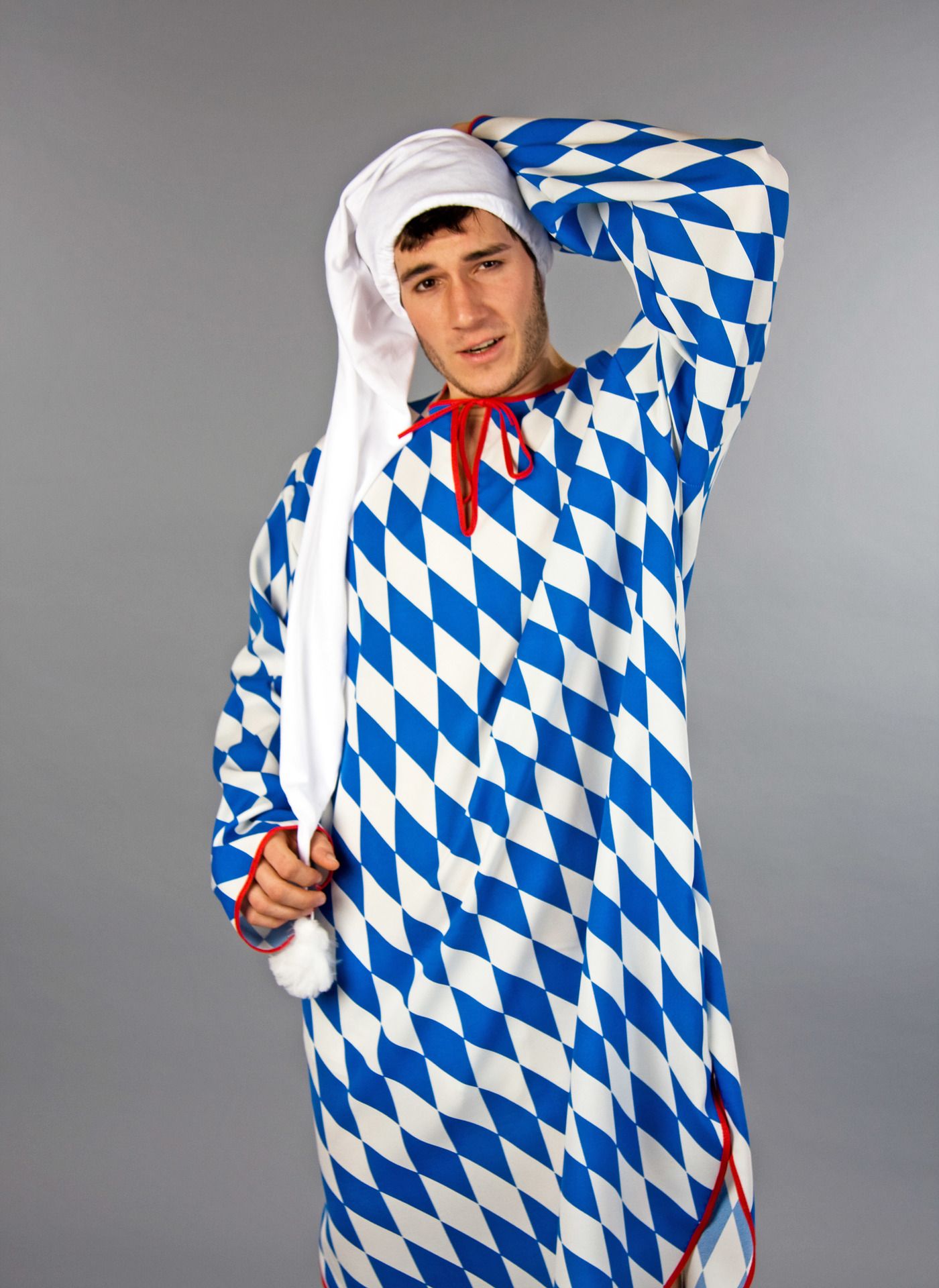Trikot-Zipfelmtze superlang, ca. 100 cm, wei