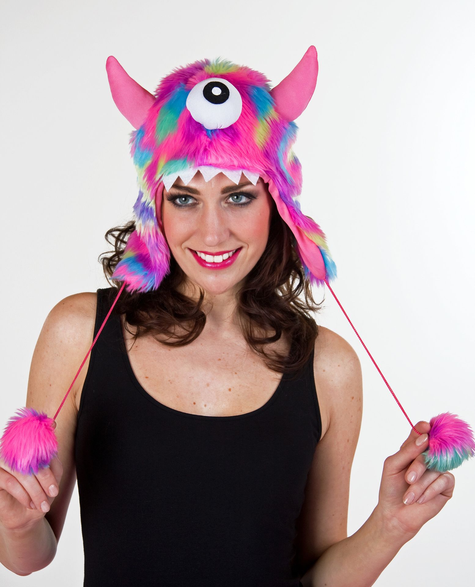 Monster-Plschmtze, pink-bunt