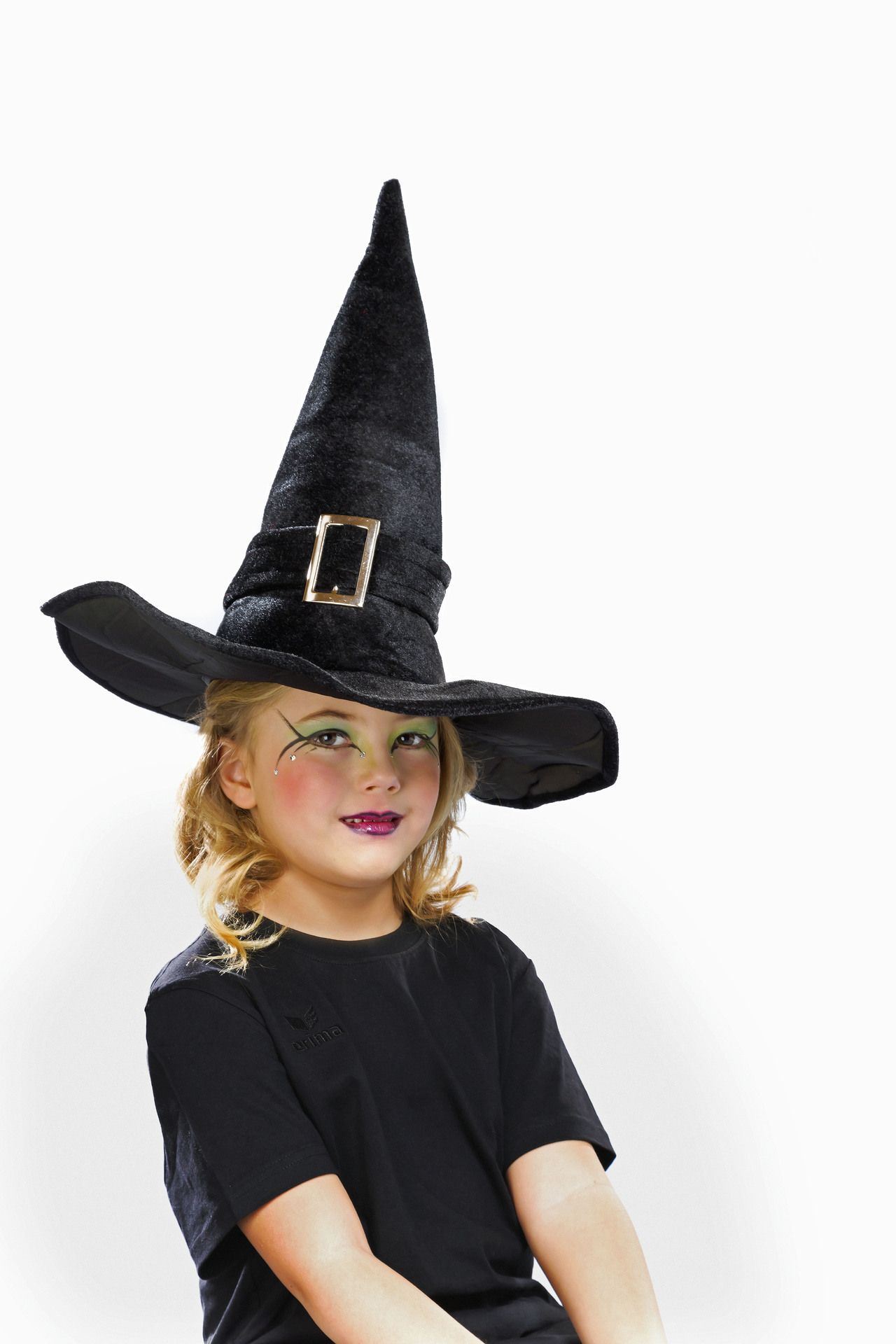 Kinder-Hexenhut aus Samt, schwarz