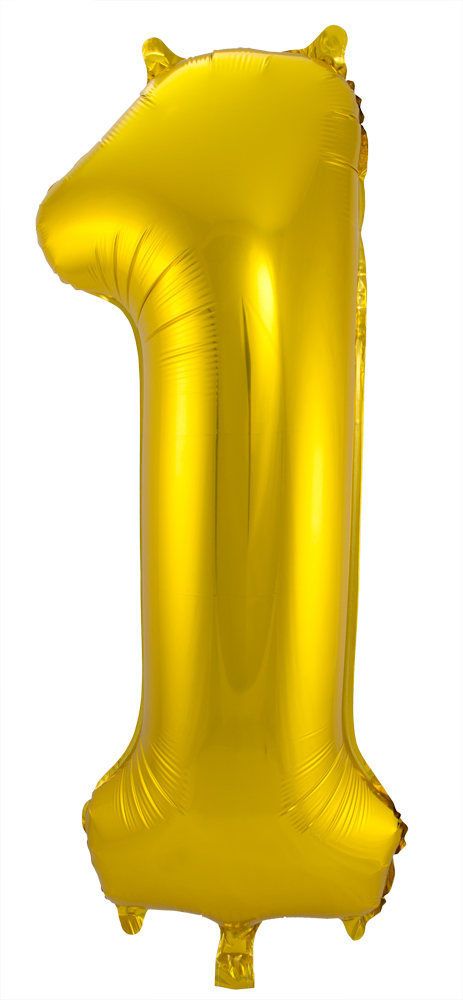 Folienballon Zahl 1 gold, ca. 86 cm