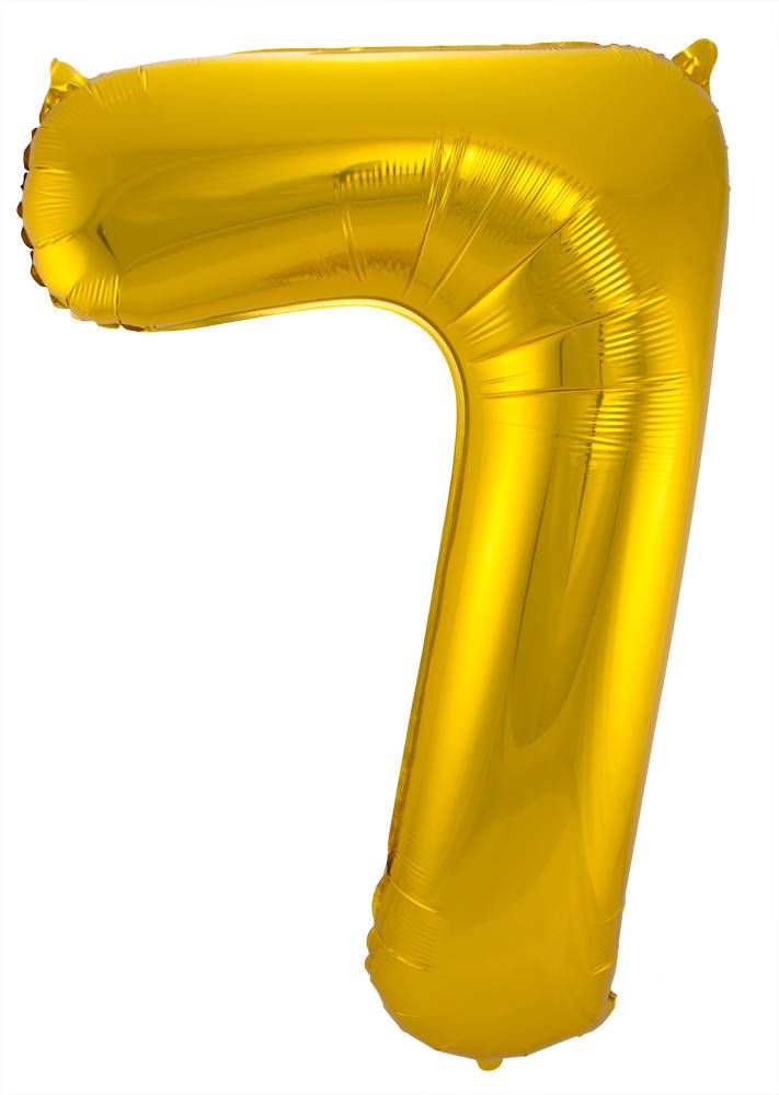 Folienballon Zahl 7 gold, ca. 86 cm