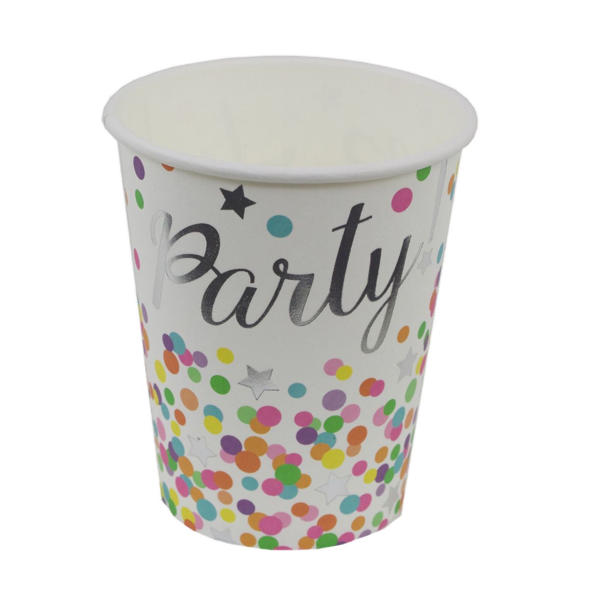 8 Papp-Becher "Party", ca. 250 ml