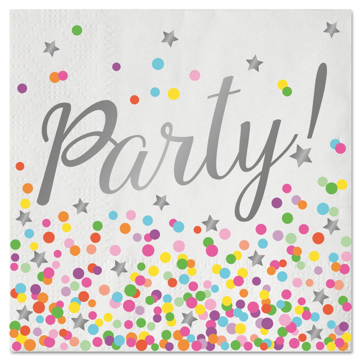 16 Papier-Servietten "Party", ca. 33x33 cm