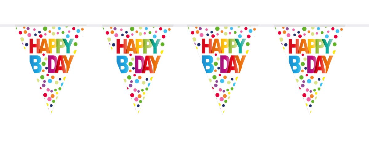 10-m-Wimpelkette "Happy Birthday"