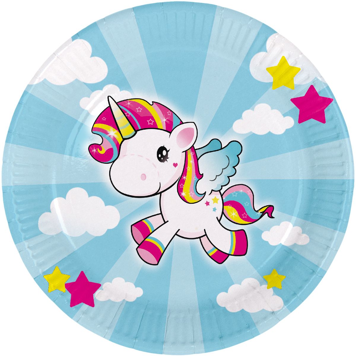 8 Pappteller "Einhorn"