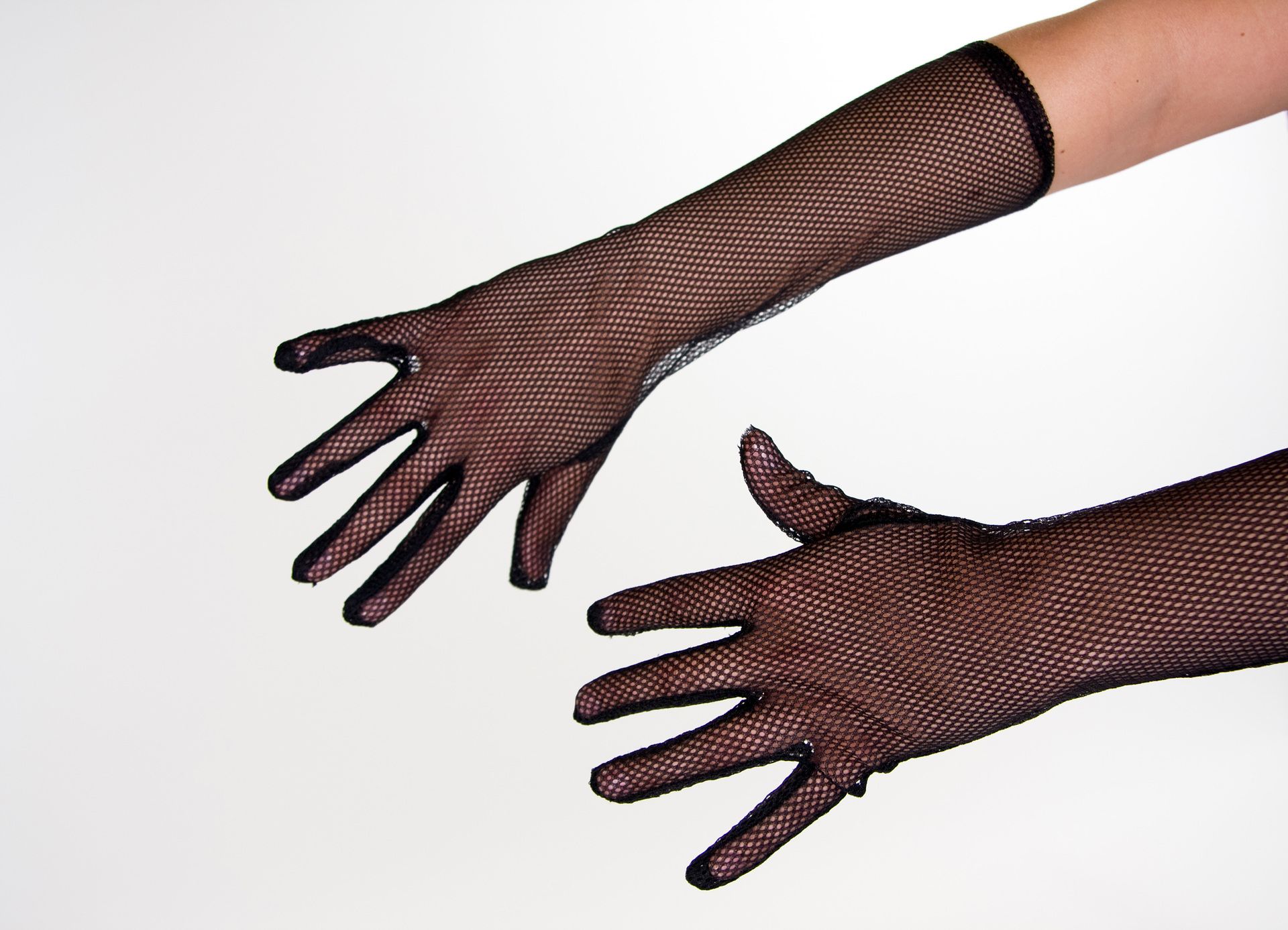 Netzhandschuhe, ca. 40 cm, schwarz