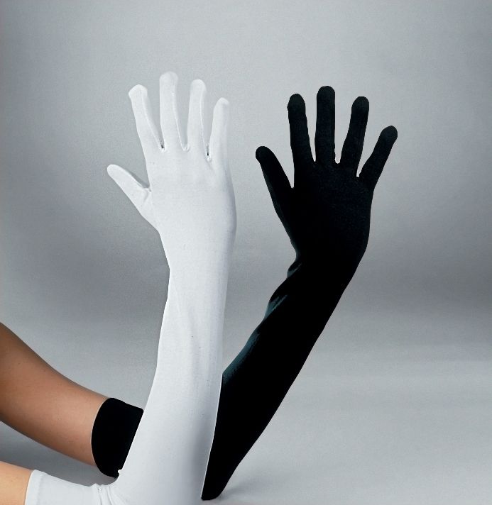 Nylonhandschuhe, ca. 60 cm, wei